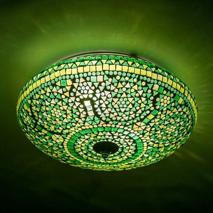 Grüne Mosaik Deckenlampe Orientalisch, Louay