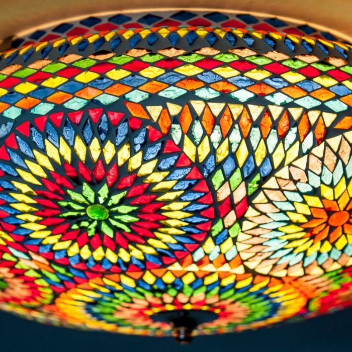 Mehrfarbige Mosaik Deckenlampe Orientalisch, Annas