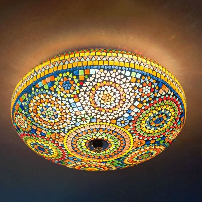 Mehrfarbige Mosaik Deckenlampe Orientalisch, Annas