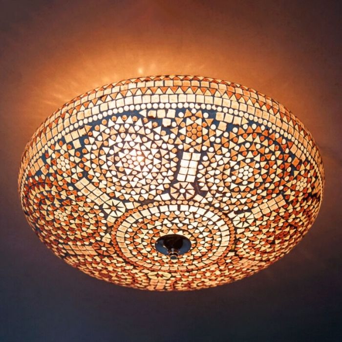 Lila Mosaik Deckenlampe Orientalisch, Annas