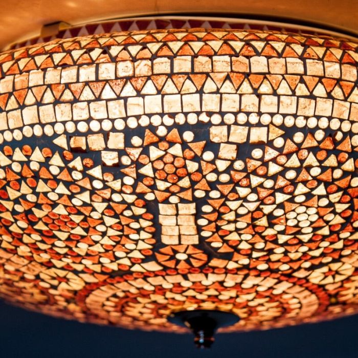 Lila Mosaik Deckenlampe Orientalisch, Annas