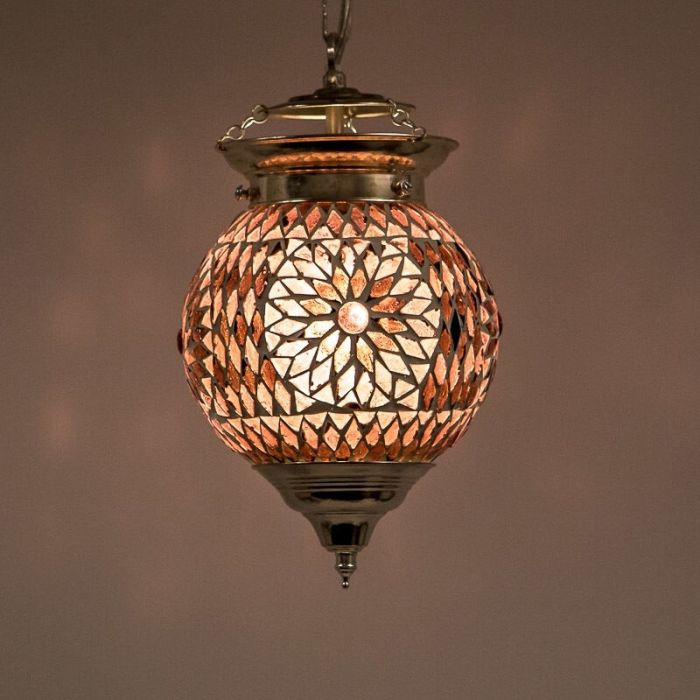 Lila Mosaik Pendelleuchte Orientalisch, Nisrin
