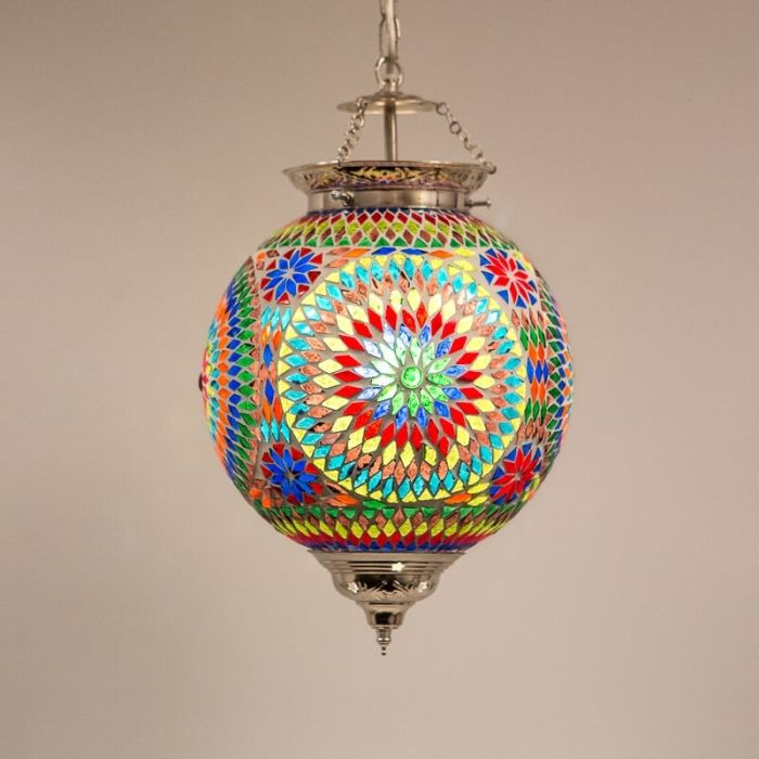 Mehrfarbige Mosaik Pendelleuchte Orientalisch, Aziza