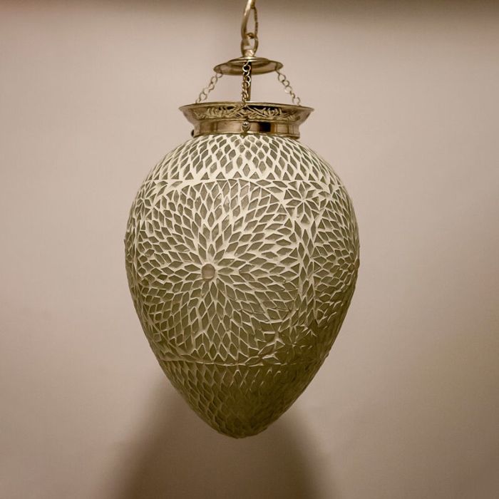 Weiße Mosaik Pendelleuchte Orientalisch, Isa