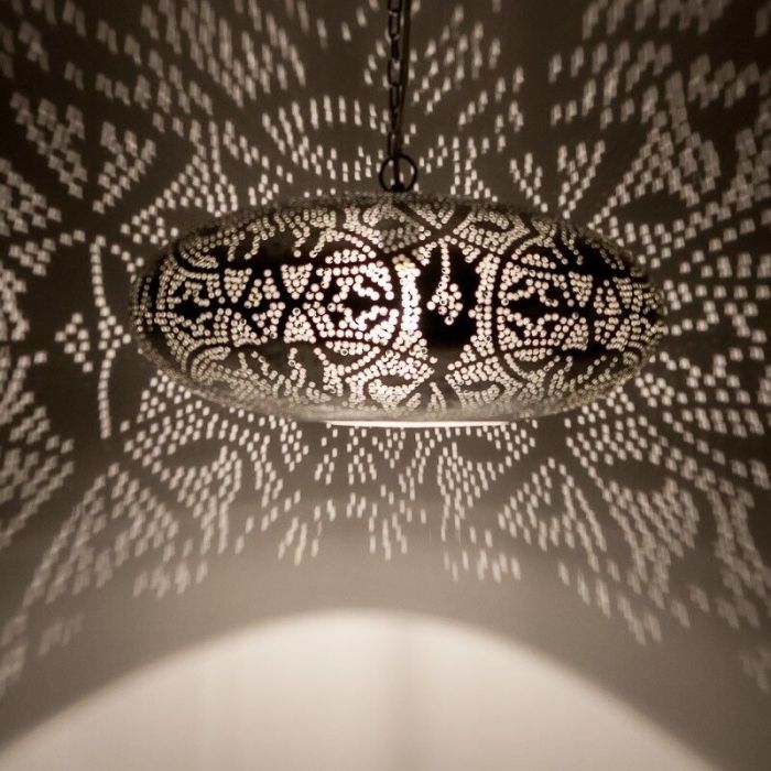 Silberne Pendelleuchte Orientalisch, Zina