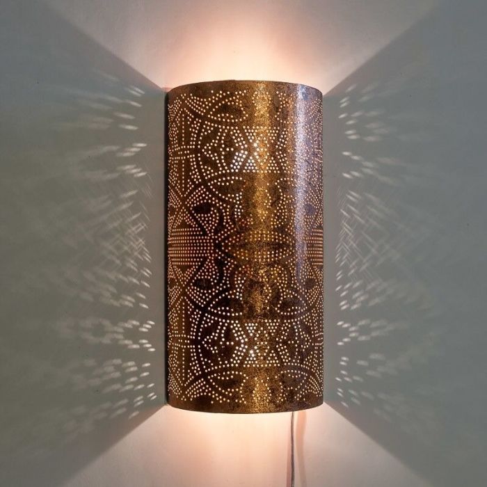 Kupfer Wandleuchte Orientalisch, Israe