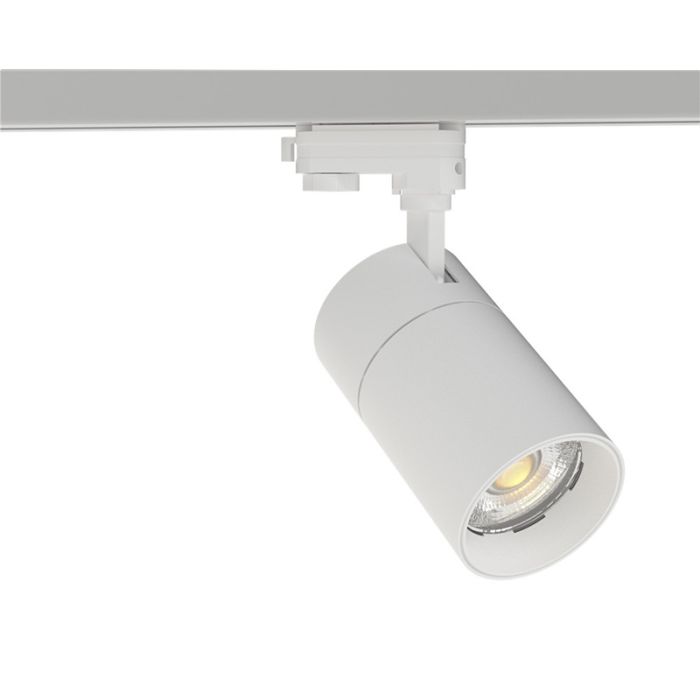 Weißer 3-Phasen-LED-Schienenstrahler Rozina, 20W, weißer Schalter, dimmbar, Pro