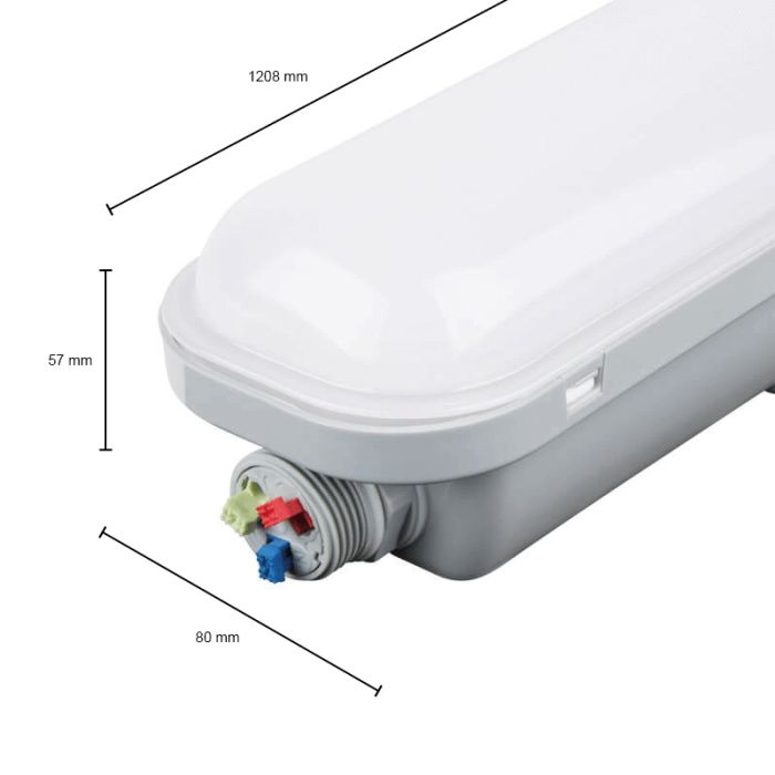 Weiße LED Werkstatt Deckenleuchte, Tribun, 30W, 4000K LED, IP65
