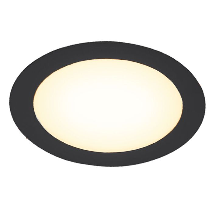 Schwarze Downlight Aluminium, Umbriel, 24W, 3000K LED, IP44