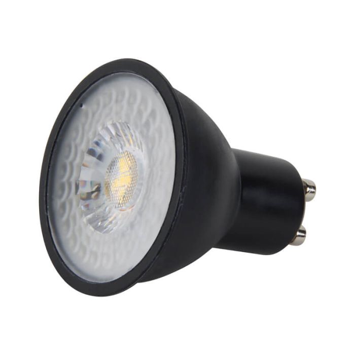 Dimmbare GU10 LED-Lampe Antonie, Schwarz, 7W, 2700K