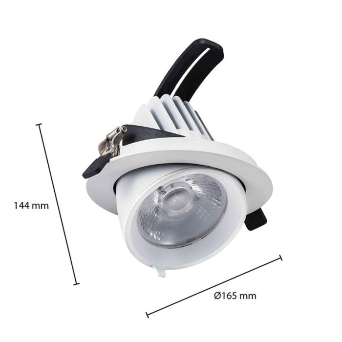 Weiße Downlight Aluminium, Shanaya, 30W, White Switch LED
