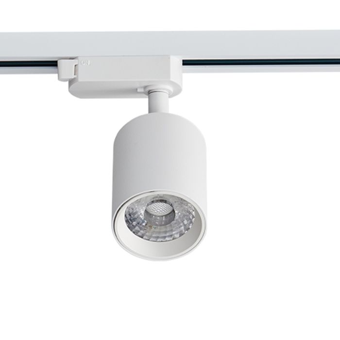 Weißer 3-Phasen-LED-Schienenstrahler Jayla, 10W, 4000K, Pro