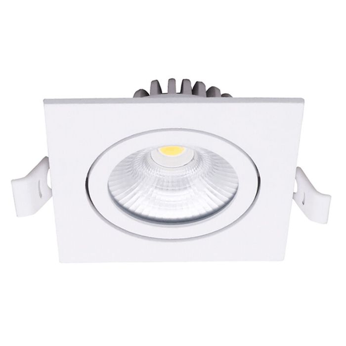 Weiße Einbaustrahler Aluminium, Laom, 6W, 2700K LED, IP22