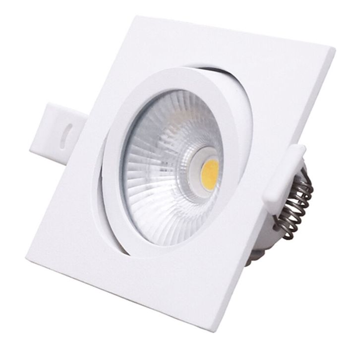 Weiße Einbaustrahler Aluminium, Laom, 6W, 2700K LED, IP22