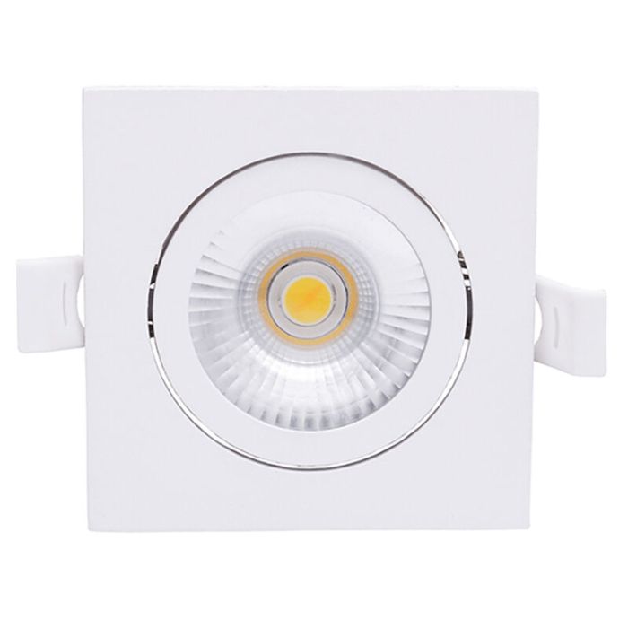 Weiße Einbaustrahler Aluminium, Laom, 6W, 2700K LED, IP22