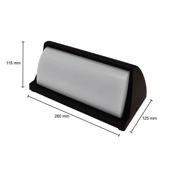 Schwarze Außenleuchte Aluminium, Rajko, 12W, 3000K LED, IP54