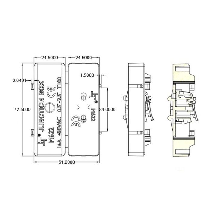 Kabelbox inklusive Stecker (2-adrig)