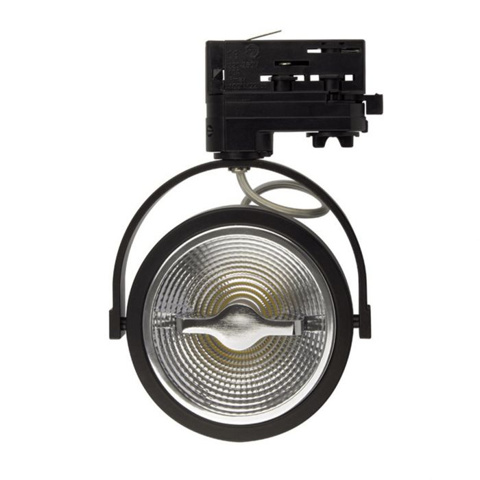 Schwarzer 3-Phasen-LED-Schienenstrahler Tirsa, 15W, 2700K, Pro