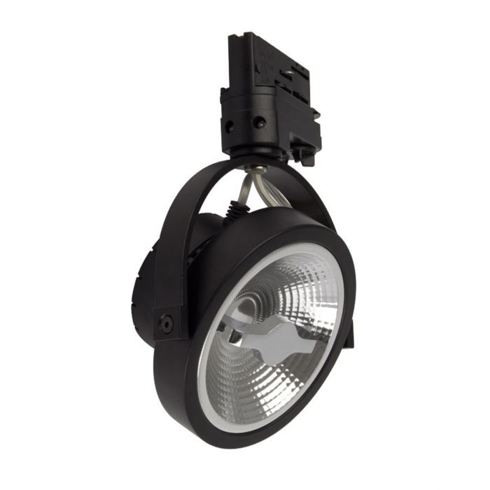 Schwarzer 3-Phasen-LED-Schienenstrahler Tirsa, 15W, 4000K, Pro