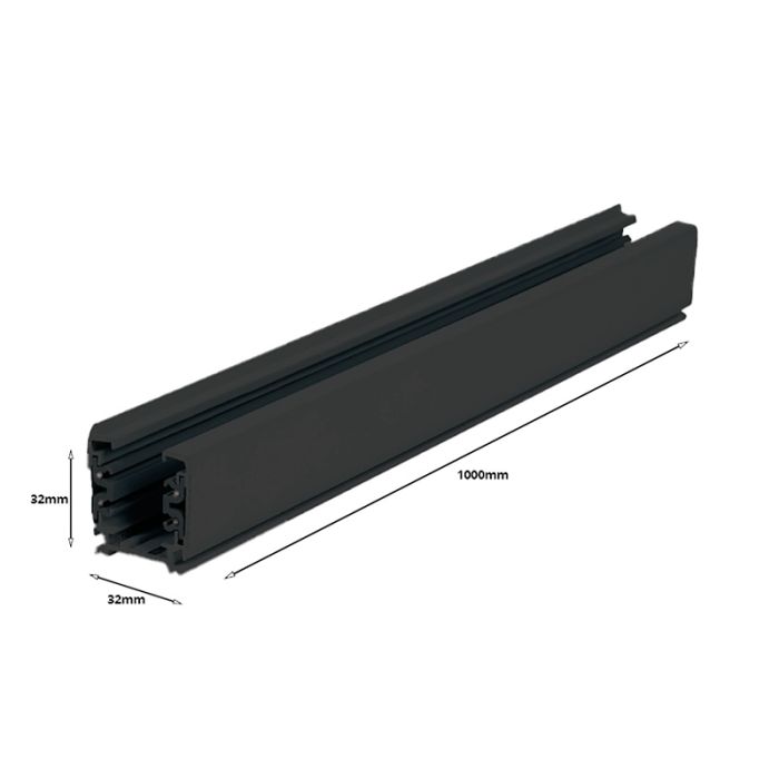 3-Phasen-Schiene, 1 Meter, schwarz, Pro