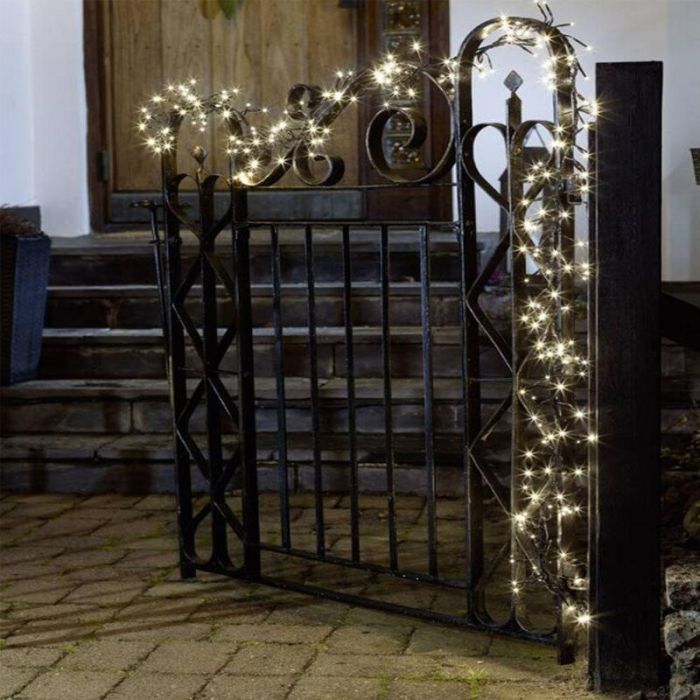4,3 m Clusterbeleuchtung, 576 warmweiße LEDs, 8 Positionen!