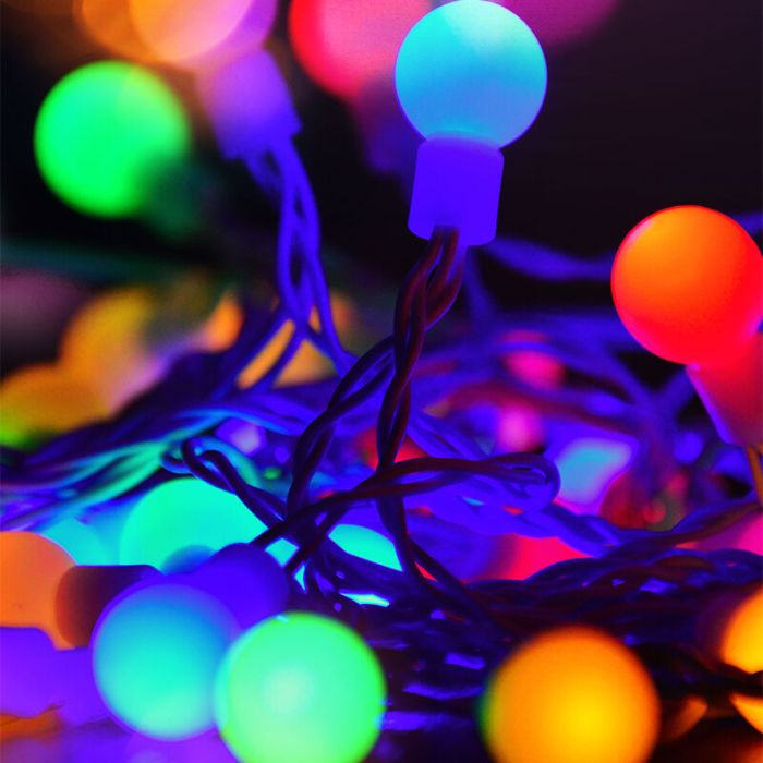 2m LED-Kugellicht an Batterie, 20 farbige Lichter