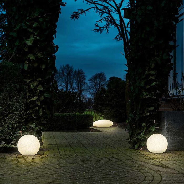 Graue moderne Außenstrahler Kunststoff, Stonie, 4,5W, 2700K LED, IP65