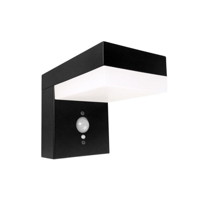 Schwarze moderne Solar Außen Wandleuchte Aluminium, Ritex, 6W, 2700K LED, IP44