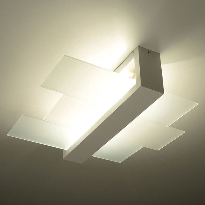 Glas Deckenleuchte Weiß, Fouzia
