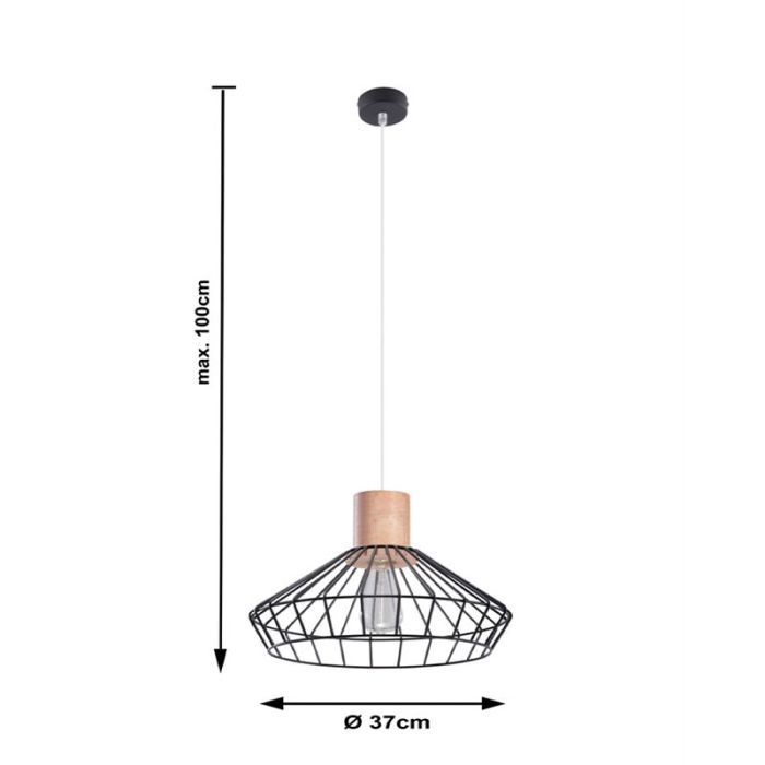Holz Pendelleuchte Braun, Gesina
