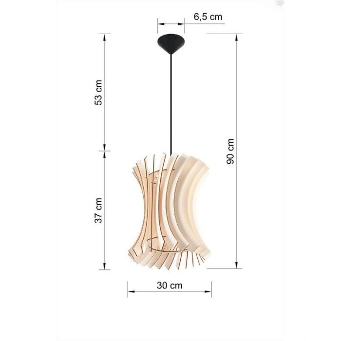 Holz Pendelleuchte Braun, Goran