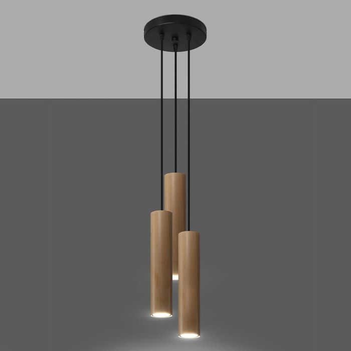 Holz Pendelleuchte Braun, Francina