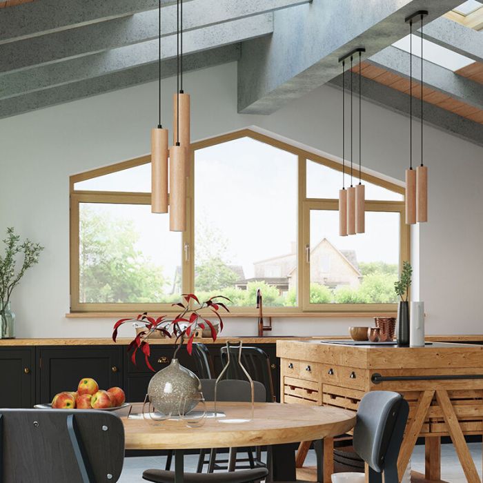 Holz Pendelleuchte Braun, Francina