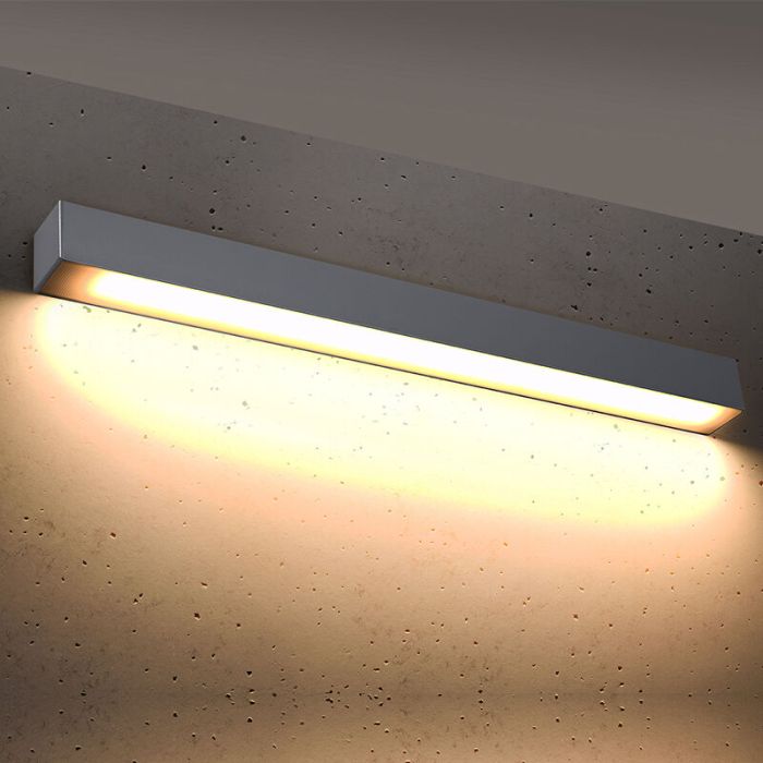 Aluminium Wandleuchte Grau, Mascha, 22W, 3000K LED