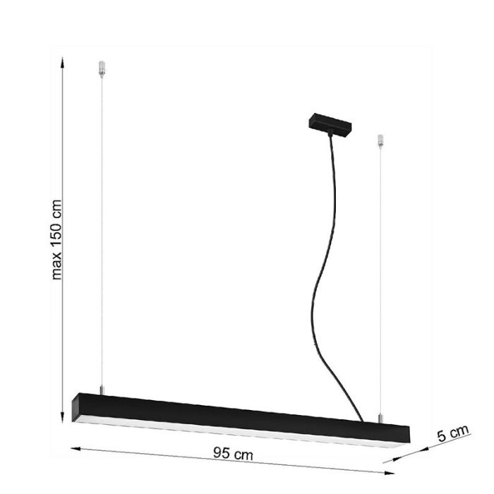 Aluminium Pendelleuchte Schwarz, Mascha, 31W, 3000K LED