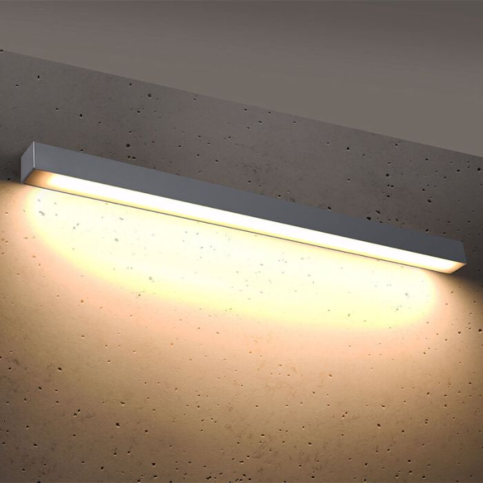 Aluminium Wandleuchte Grau, Mascha, 31W, 3000K LED