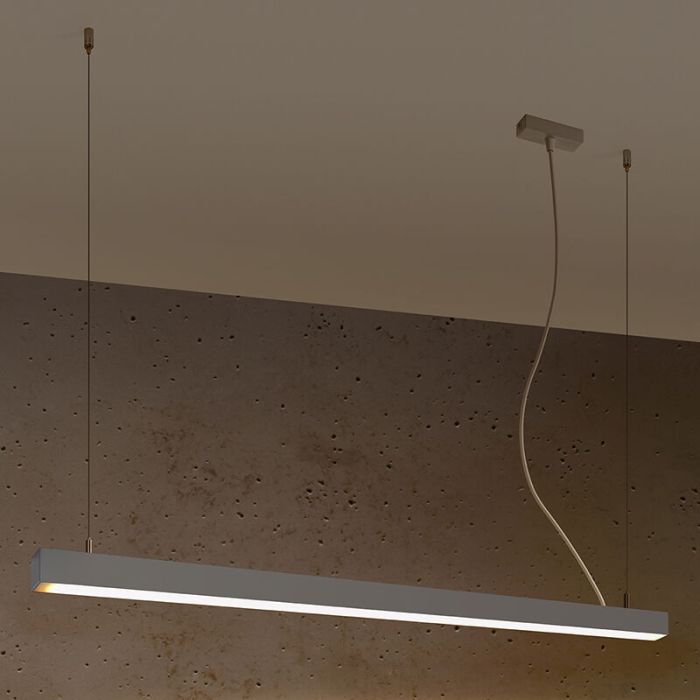 Aluminium Pendelleuchte Grau, Mascha, 38W, 3000K LED