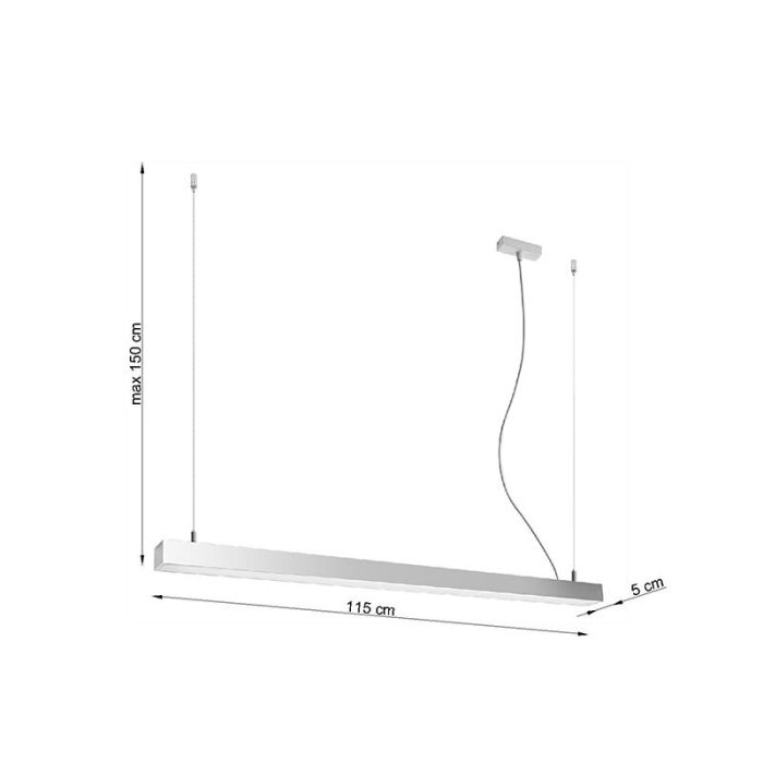 Aluminium Pendelleuchte Grau, Mascha, 38W, 3000K LED