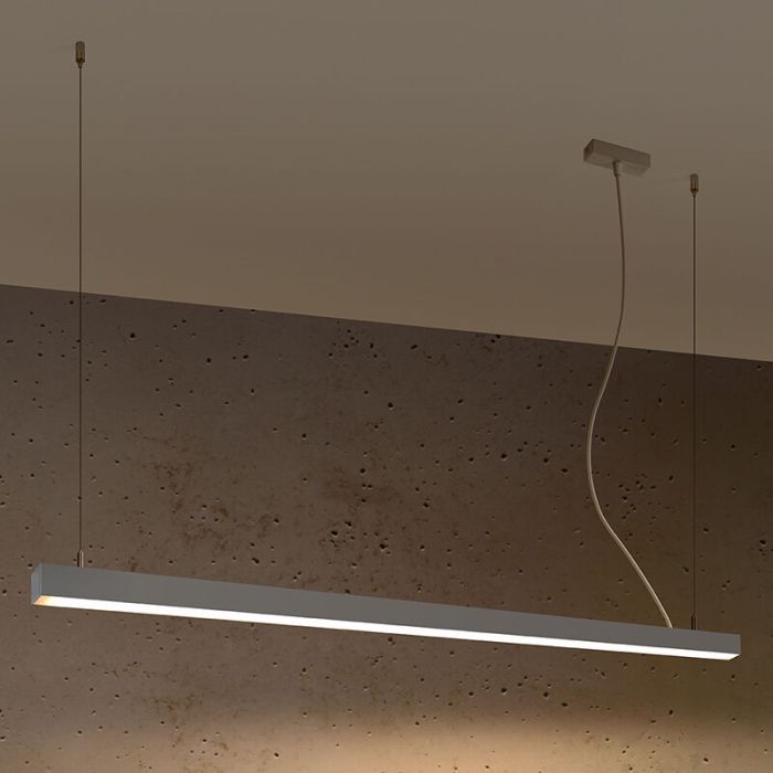 Aluminium Pendelleuchte Grau, Mascha, 48W, 3000K LED