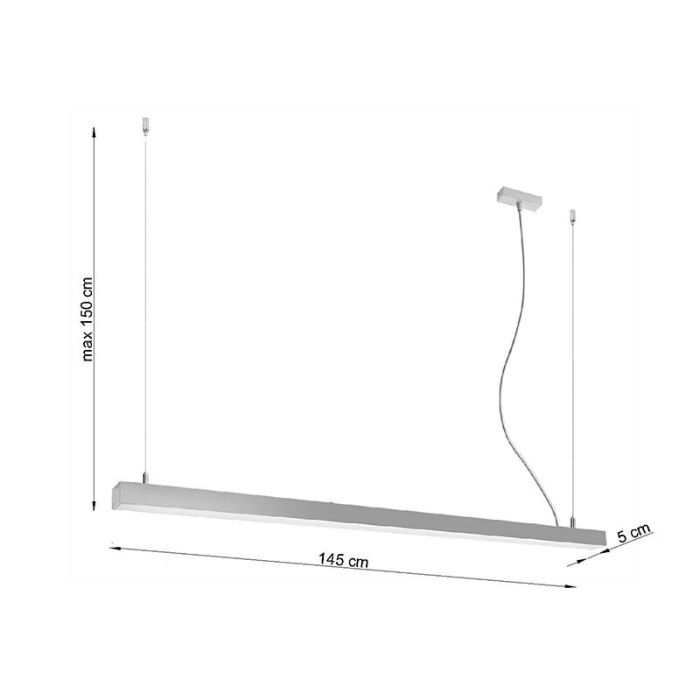 Aluminium Pendelleuchte Grau, Mascha, 48W, 3000K LED