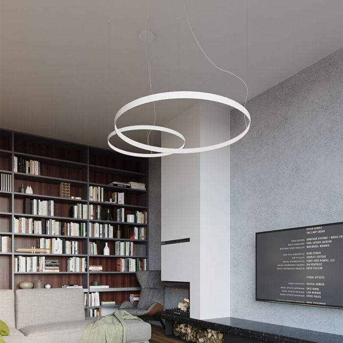 Aluminium Pendelleuchte Weiß, Ringo, 50W, 3000K LED