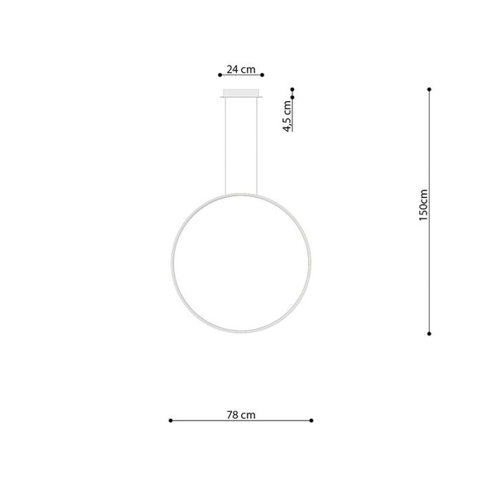 Aluminium Pendelleuchte Schwarz, Ringo, 50W, 3000K LED