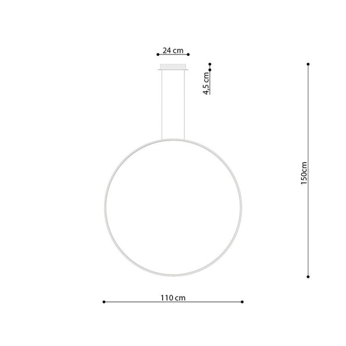 Aluminium Pendelleuchte Weiß, Ringo, 70W, 3000K LED