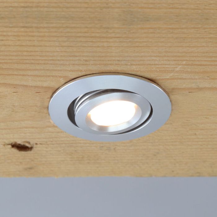 6 schwenkbare Einbaustrahler Terrassenüberdachung Rona, IP44, mit Anschlussset und Fernbedienung, Chrom