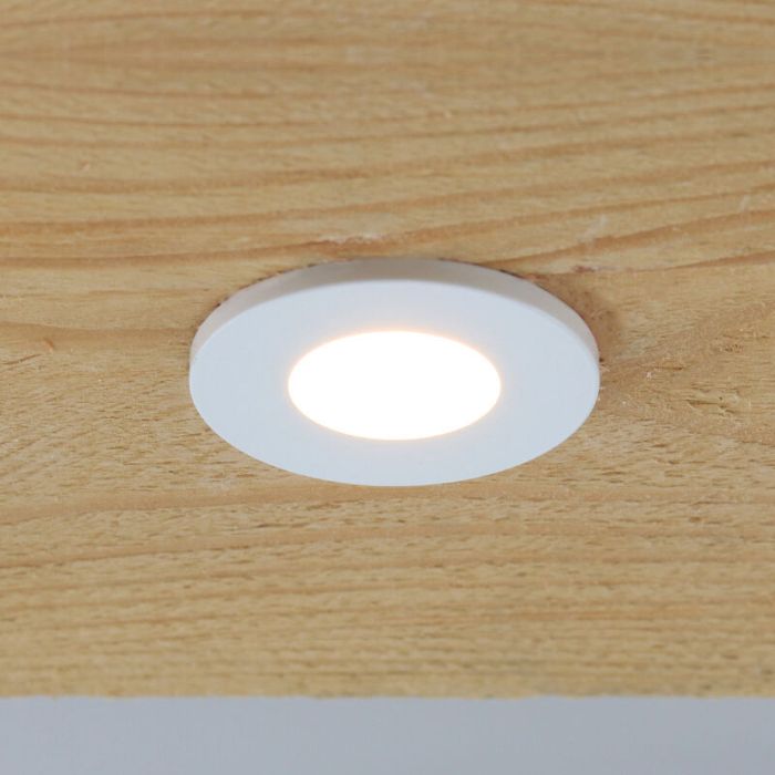12 weiße Einbaustrahler Terrassenüberdachung Dico, IP65, inkl. Anschlussset und Fernbedienung