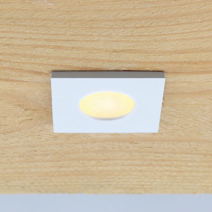 Eckiger weiße Terassenüberdachung Beleuchtung Dico, IP65, dimbar