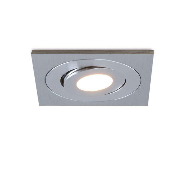 Rona eckige schwenkbare Veranda inbouwspot, IP44, dimbar, Chrom