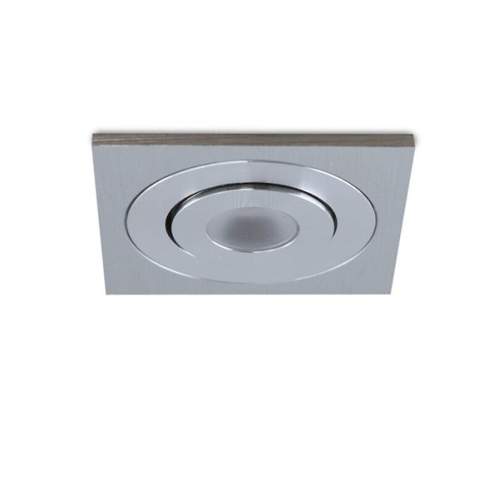 Rona eckige schwenkbare Veranda inbouwspot, IP44, dimbar, Chrom