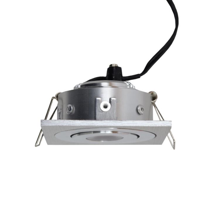 Rona eckige schwenkbare Veranda inbouwspot, IP44, dimbar, Chrom