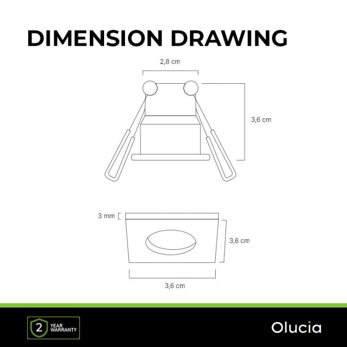 7 eckige chrom Einbaustrahler Terrassenüberdachung Dico, IP65, inkl. Anschlussset und Fernbedienung